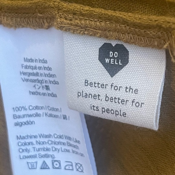 Sophia Top in Textured Gold Plaid w/Smocked Waist and Long Peasant Sleeves, Med - Picture 10 of 10